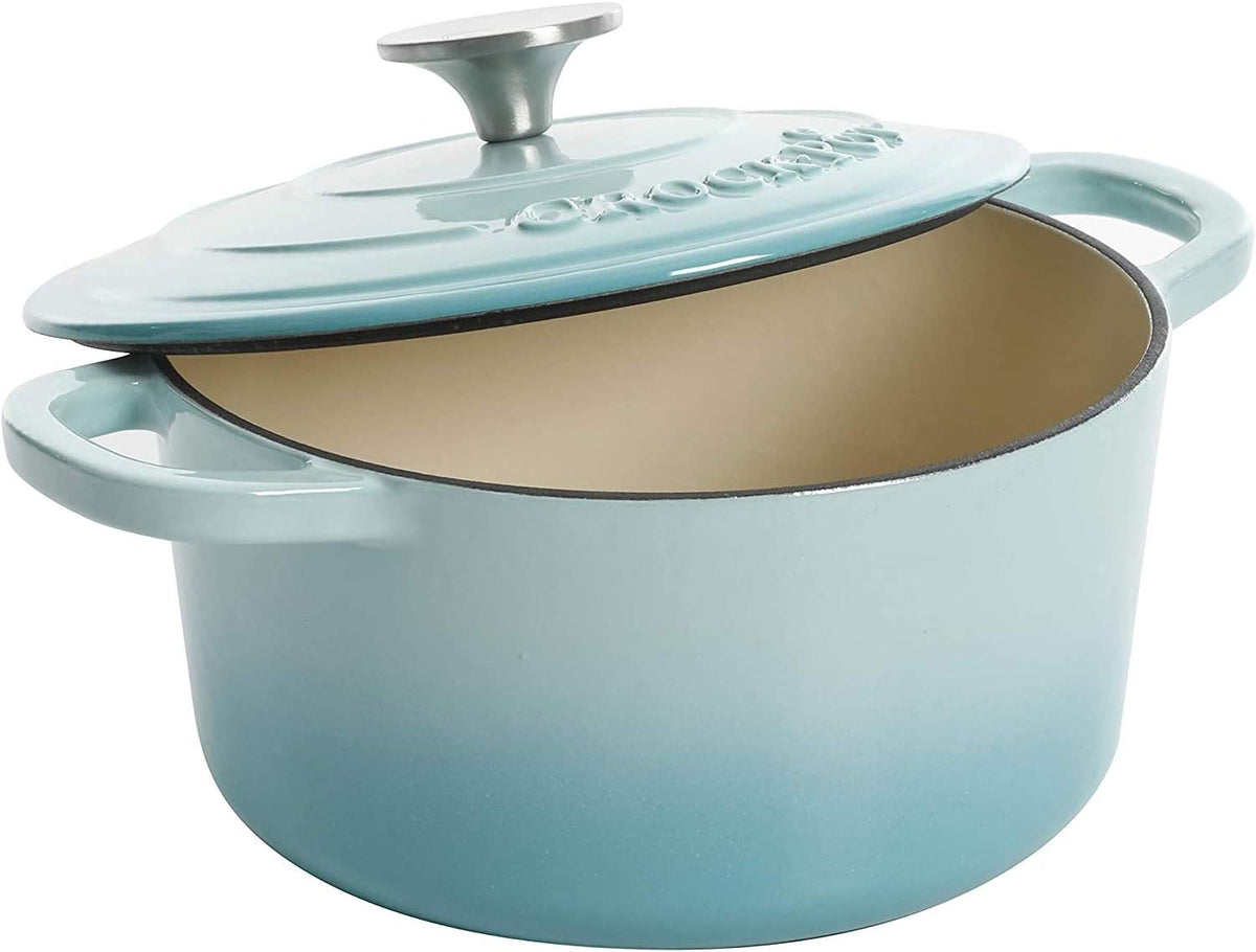3 Quart Enameled Cast Iron Dutch Oven – Aqua - Curated Catalog L1