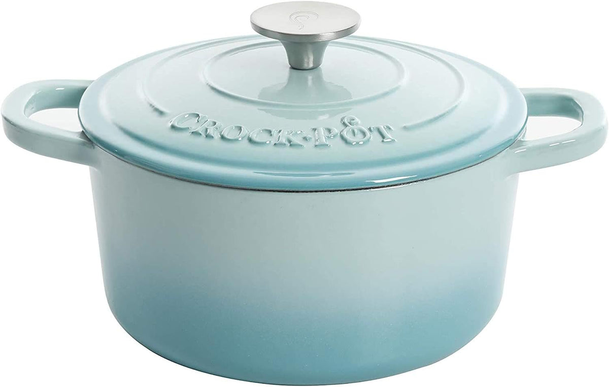 3 Quart Enameled Cast Iron Dutch Oven – Aqua - Curated Catalog L1