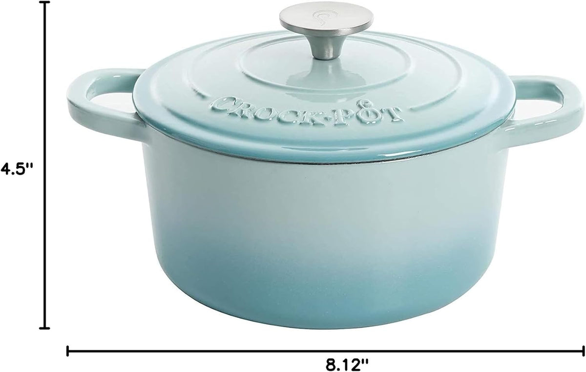 3 Quart Enameled Cast Iron Dutch Oven – Aqua - Curated Catalog L1