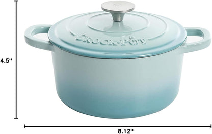 3 Quart Enameled Cast Iron Dutch Oven – Aqua - Curated Catalog L1