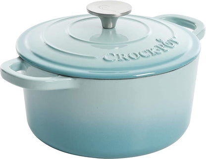 3 Quart Enameled Cast Iron Dutch Oven – Aqua - Curated Catalog L1